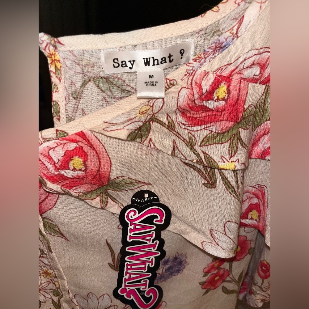 Say What? Women’s Floral Top- size medium- **NEVER WORN** - Picture 2 of 3